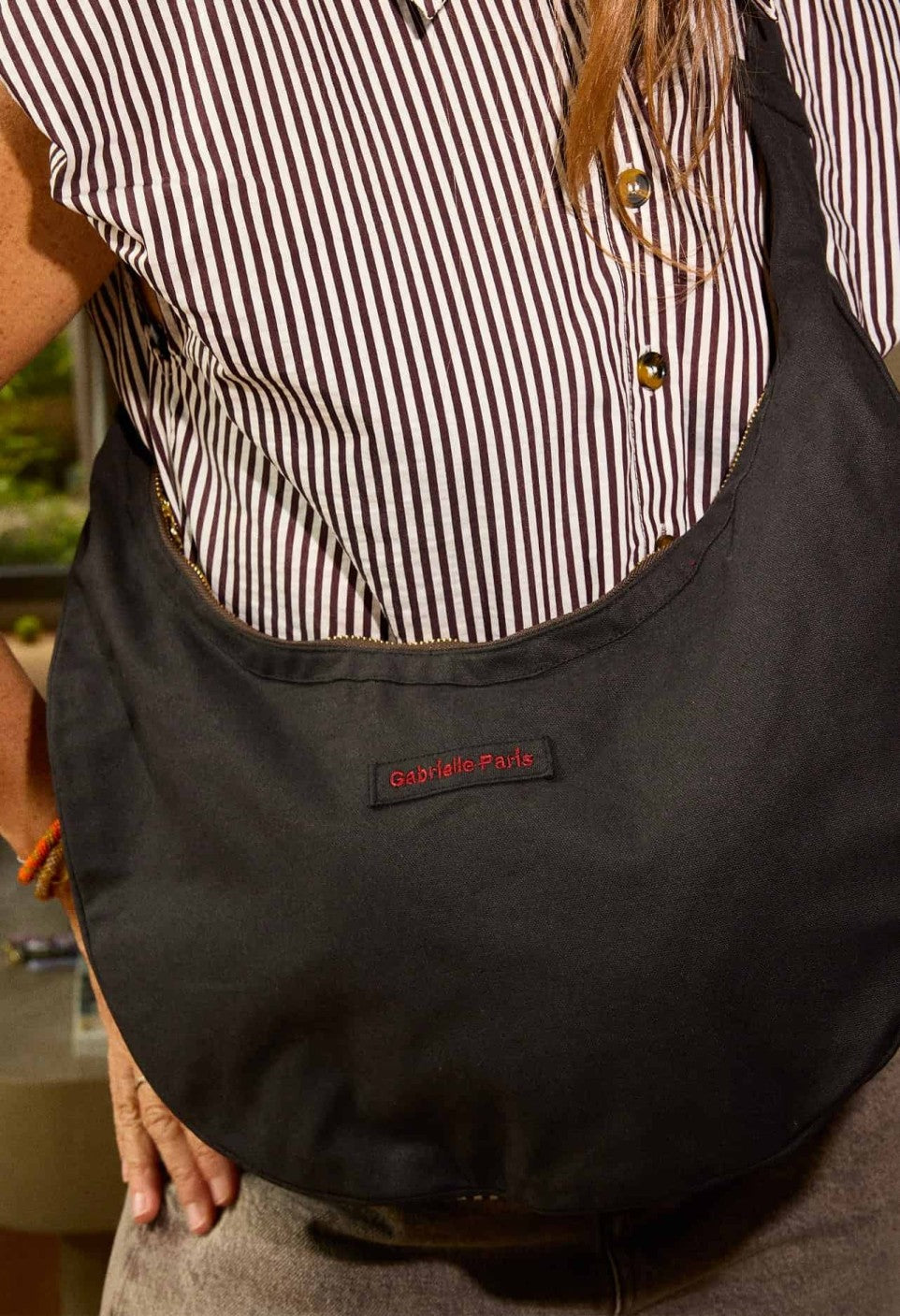 Sac Lune Noir Brodé - Gabrielle Paris