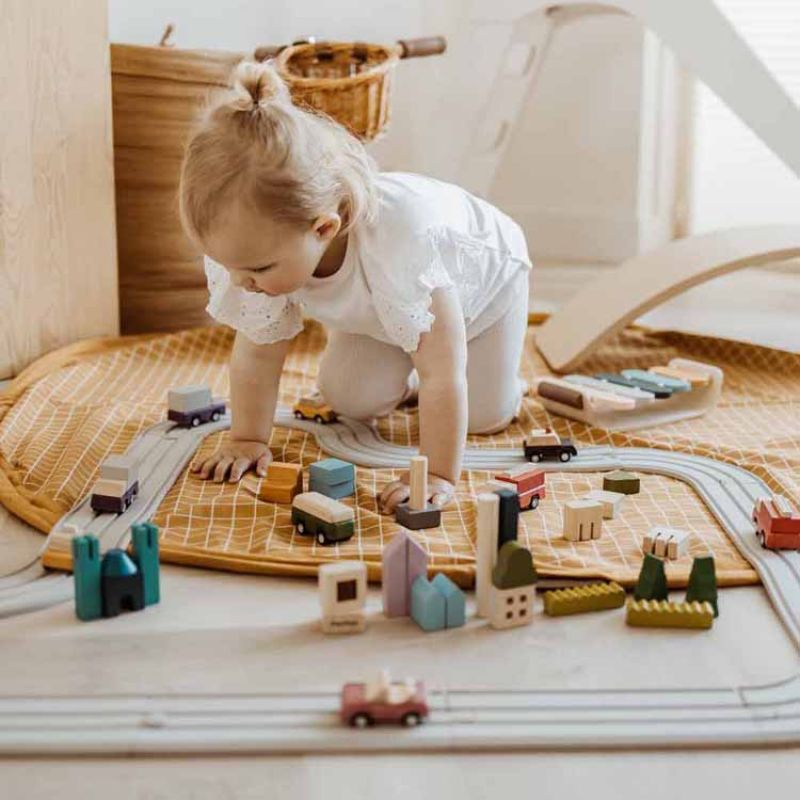 Sac Rangement Tapis Grid Mustard - Play and Go