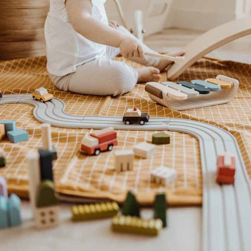 Sac Rangement Tapis Grid Mustard - Play and Go