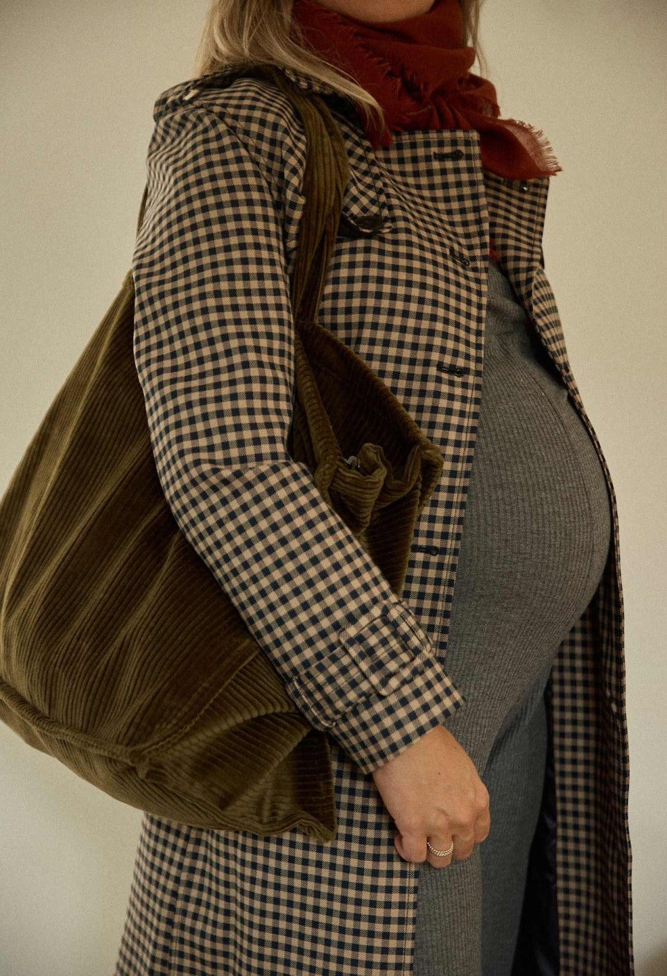 Sac Week-End Velours Olive - Gabrielle Paris