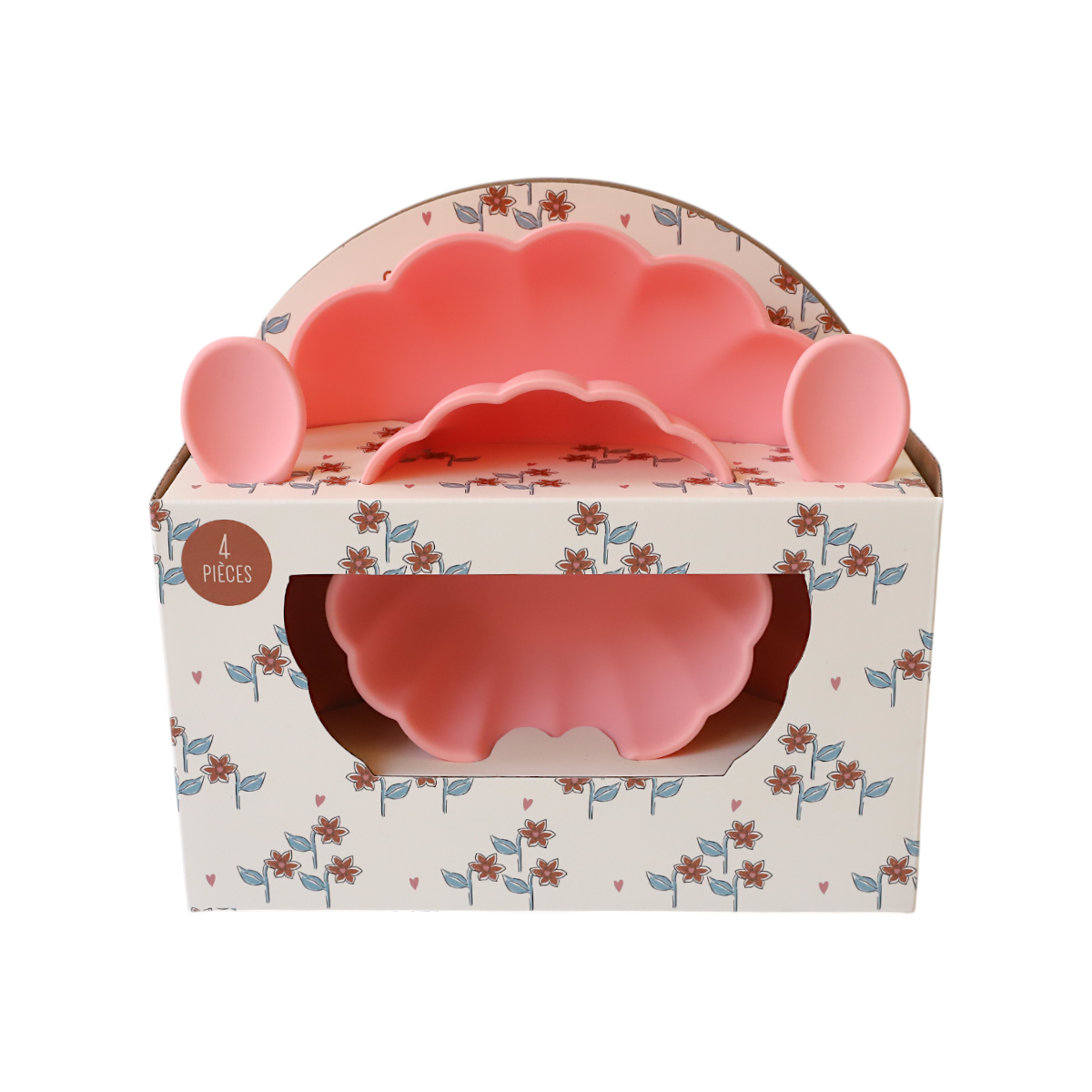 Set Repas Fleurs Rose - Petit Toi