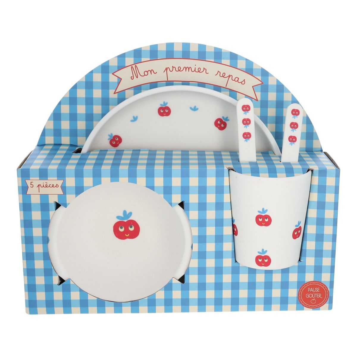 Set Repas Vichy Tomate - Petit Toi