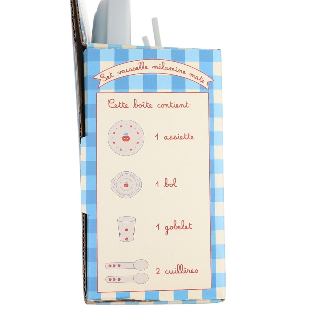 Set Repas Vichy Tomate - Petit Toi