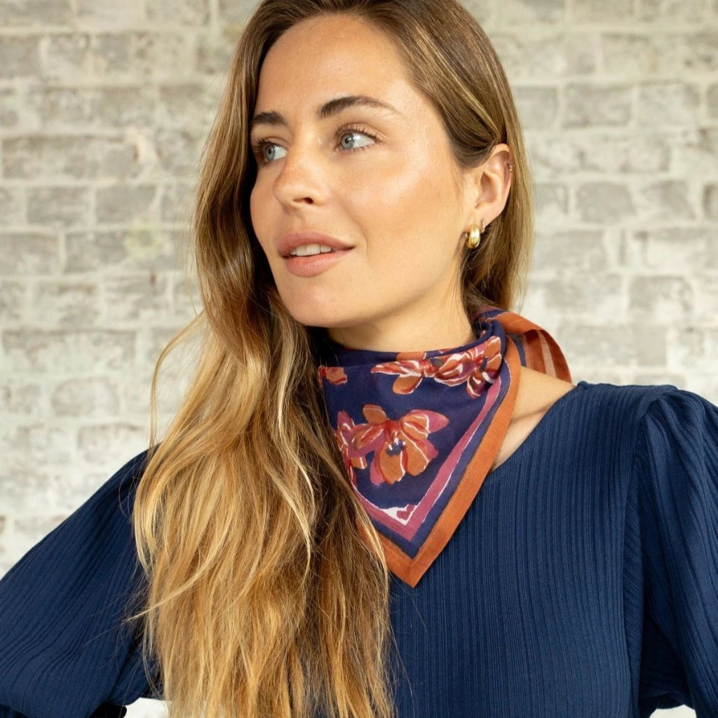 Foulard Dupitta Violeta Navy - Apaches Collections