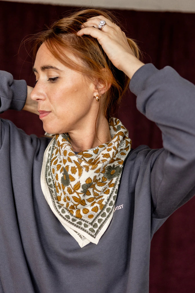 Foulard Manika Cœur Macadamia - Apaches Collections