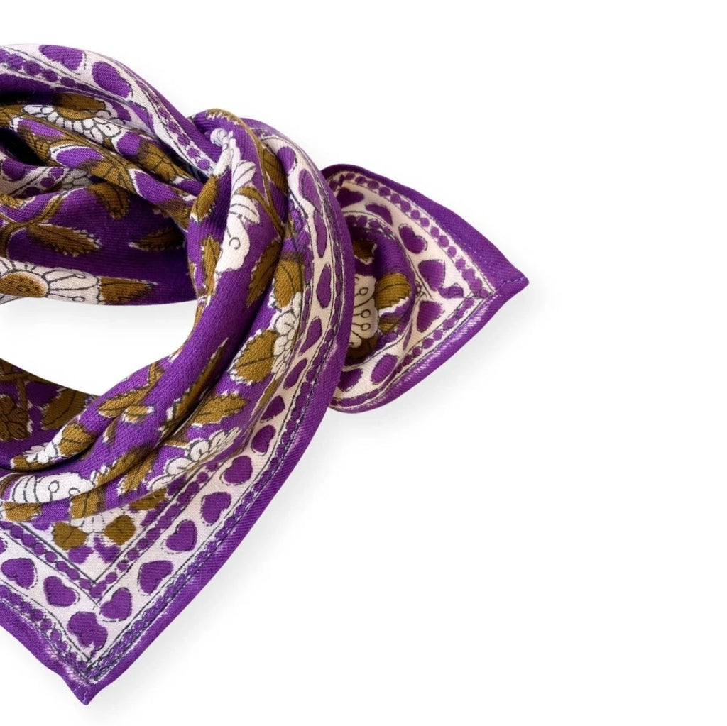 Foulard Manika Cœur Violet - Apaches Collections