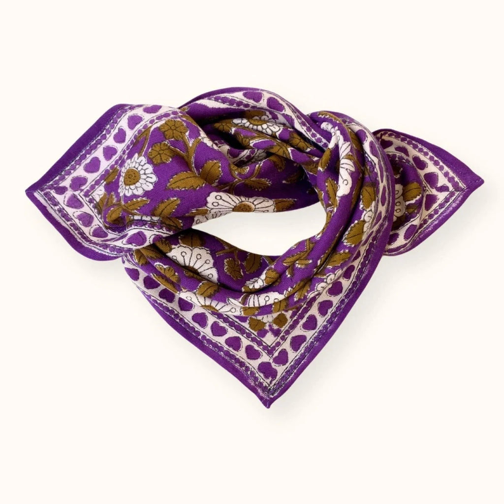 Foulard Manika Cœur Violet - Apaches Collections