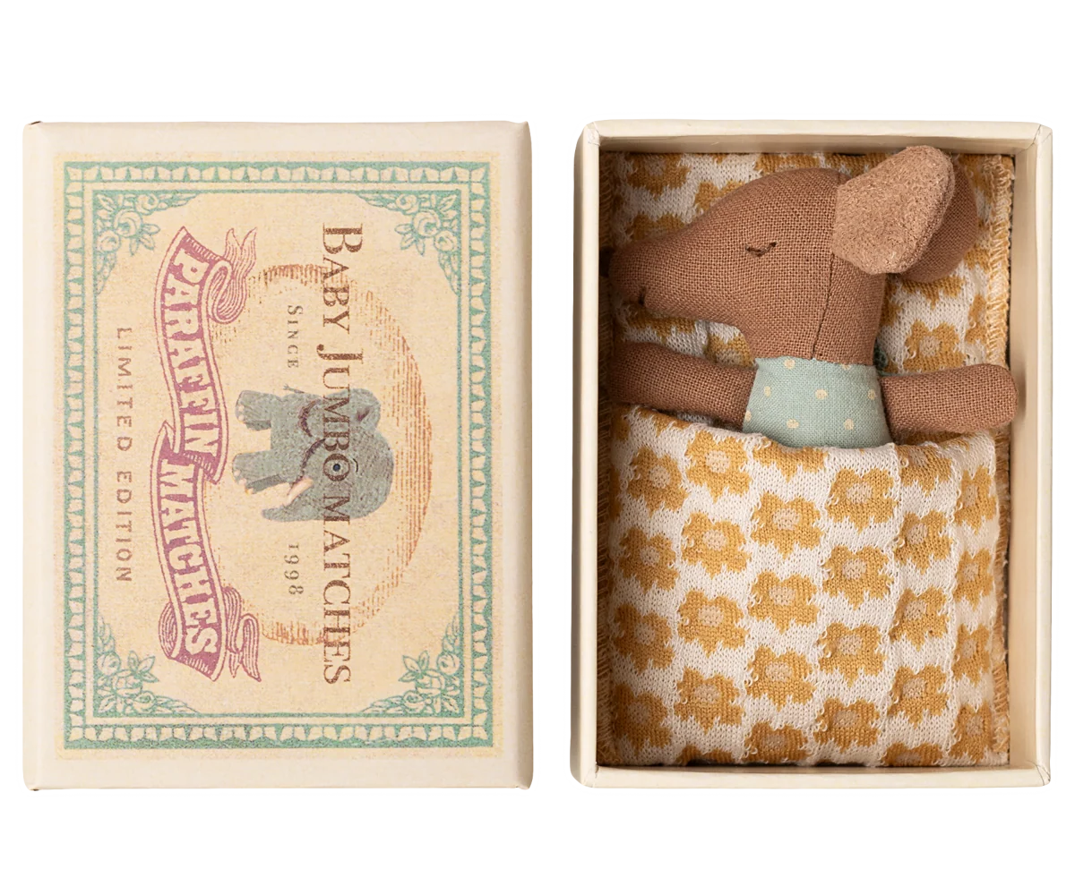 Souris Bébé dans sa Boite Bleu - Maileg
