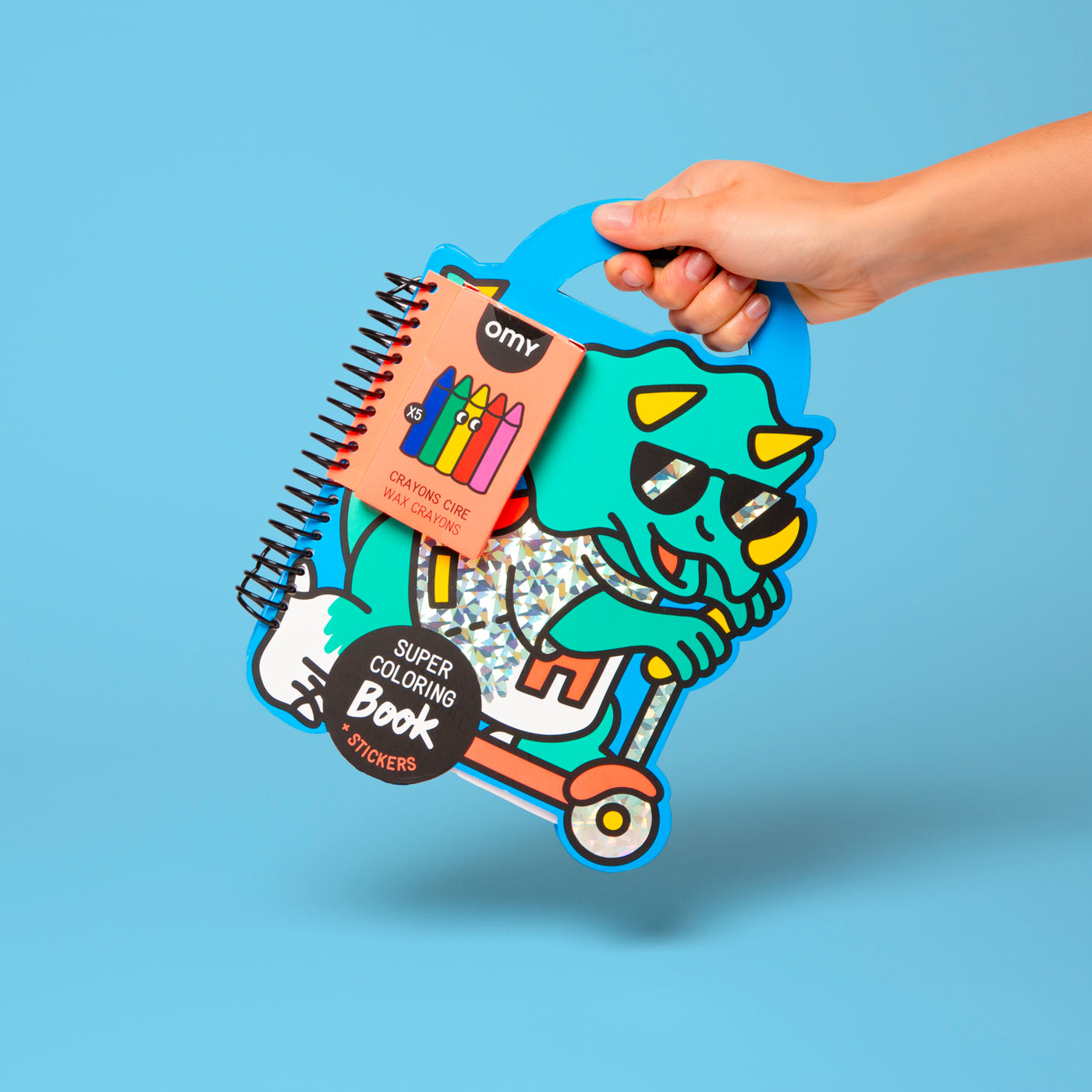 Super Coloring & Stickers Book Dino - Omy