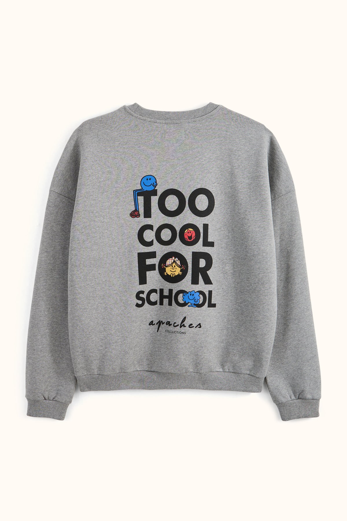 Sweat School Gris Chiné Monsieur Madame - Apaches Collections