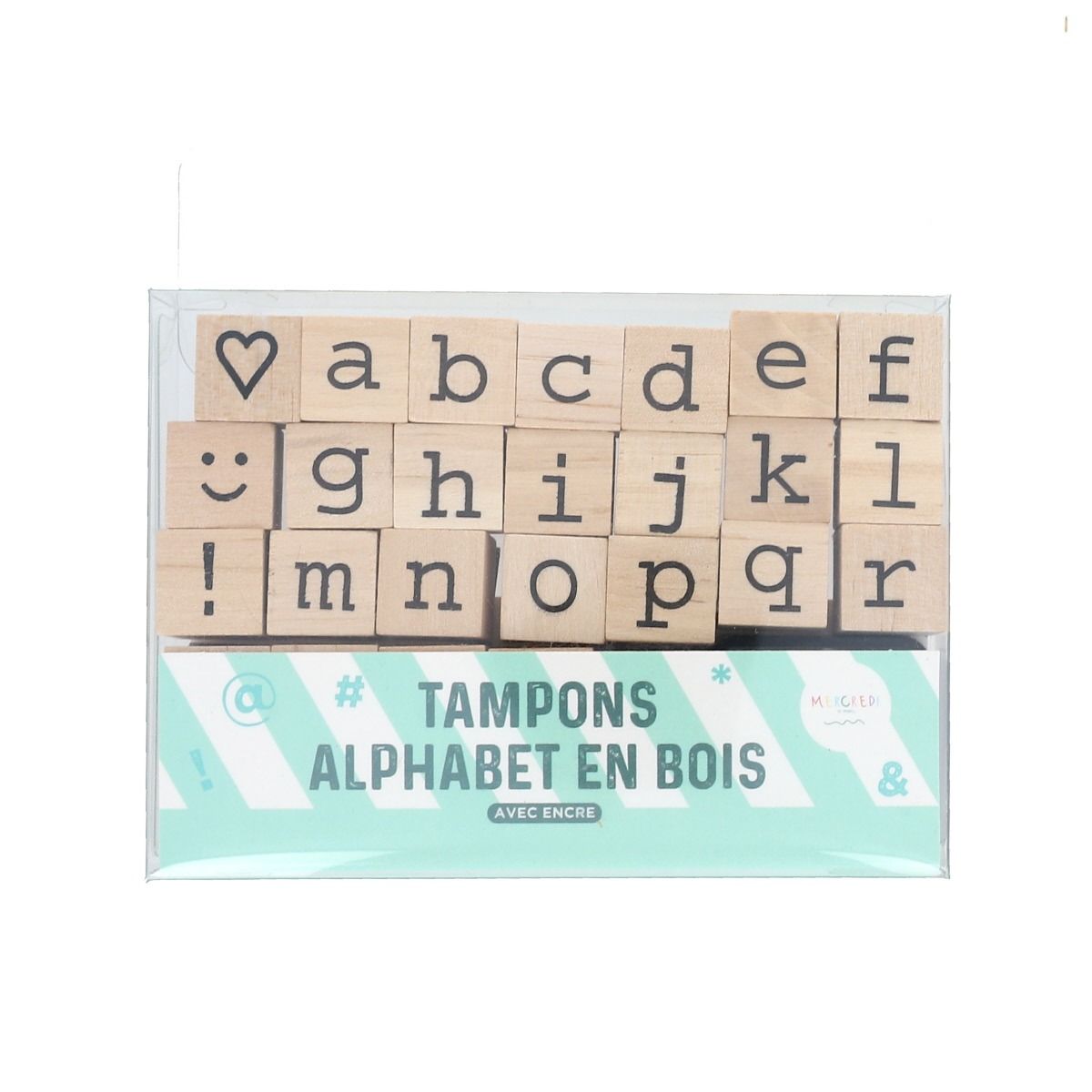 Tampons Alphabet en Bois - Mercredi