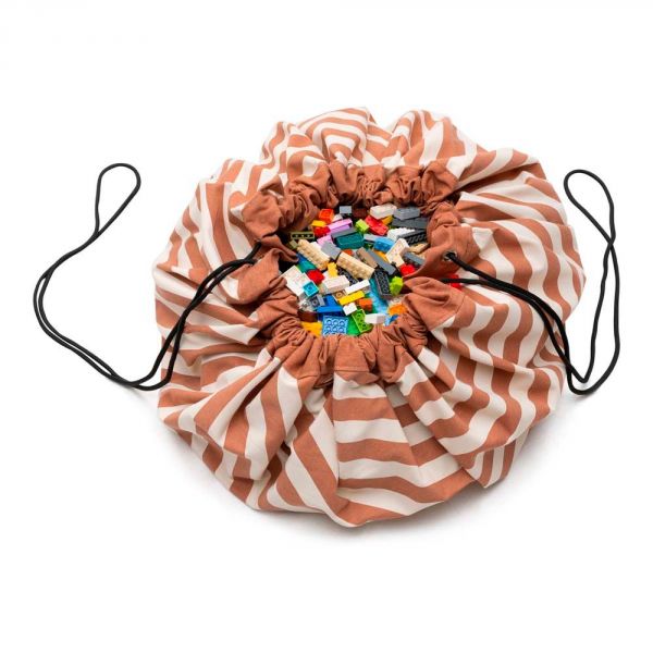 Tapis de Jeu & Sac à Jouets Stripes Brown - Play and Go