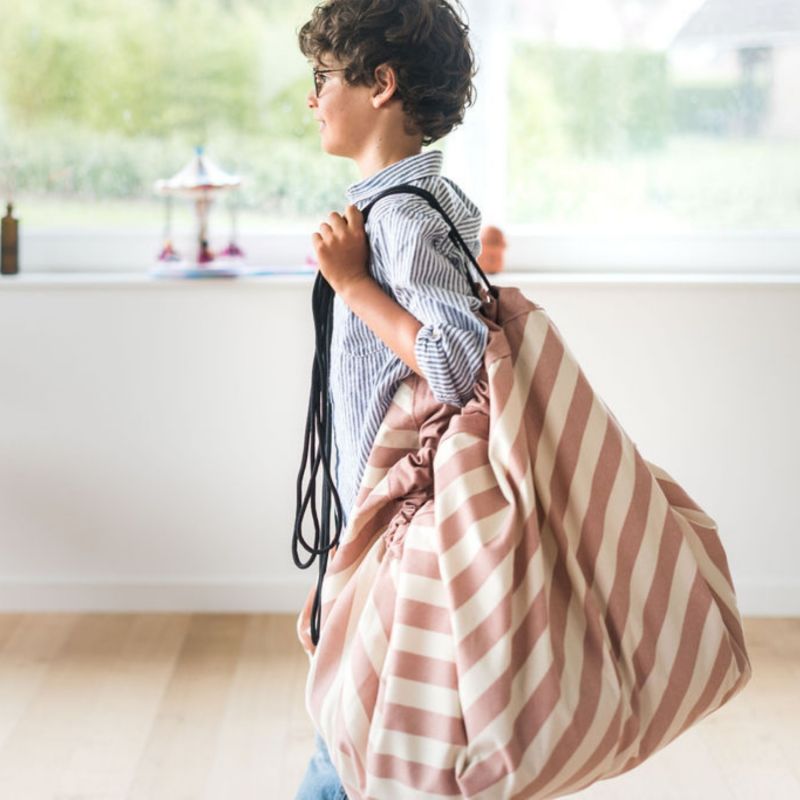 Tapis de Jeu & Sac à Jouets Stripes Pink - Play and Go