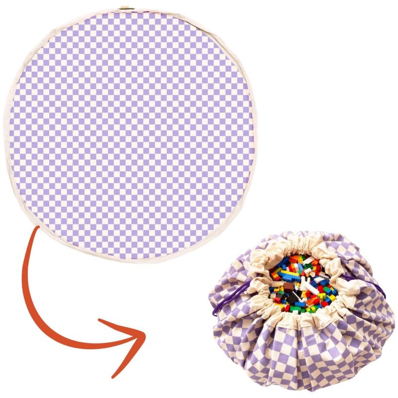 Tapis de Jeu & Sac à Jouets Vichy Purple - Play and Go