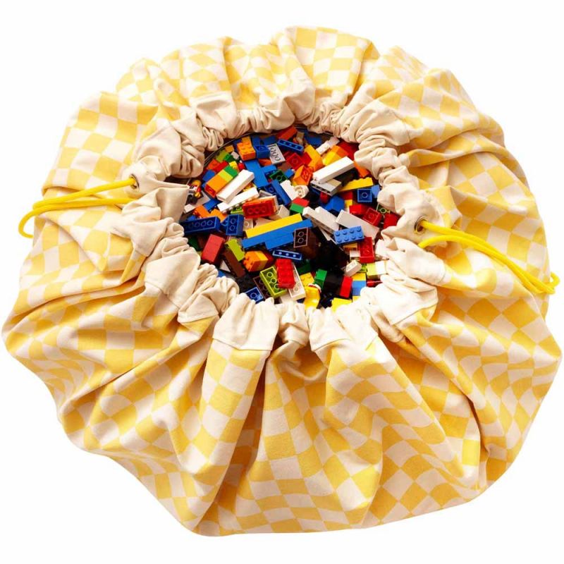 Tapis de Jeu & Sac à Jouets Vichy Yellow - Play and Go