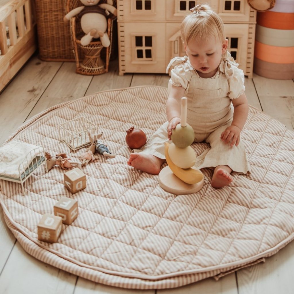 Tapis d'Éveil et Sac à Langer Stripes Brown - Play and Go