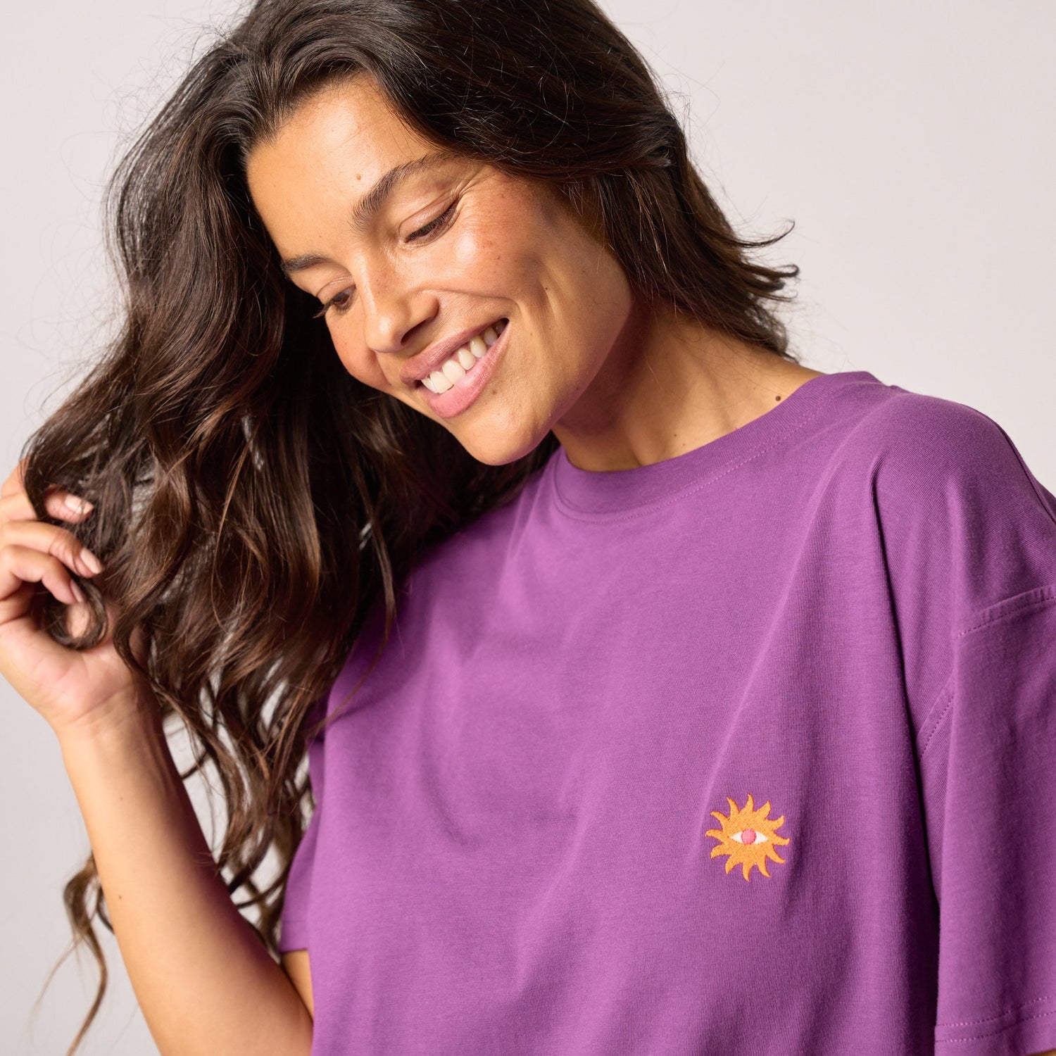 Tee-Shirt Violet Broderie Soleil - Billybelt