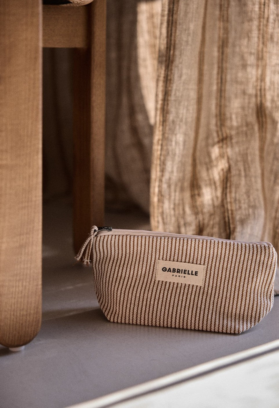 Trousse de Beauté Rayures Argile - Gabrielle Paris