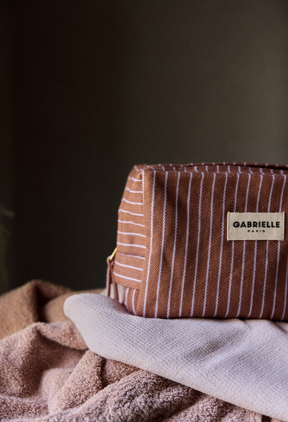 Trousse de Toilette Rayures Lilas - Gabrielle Paris