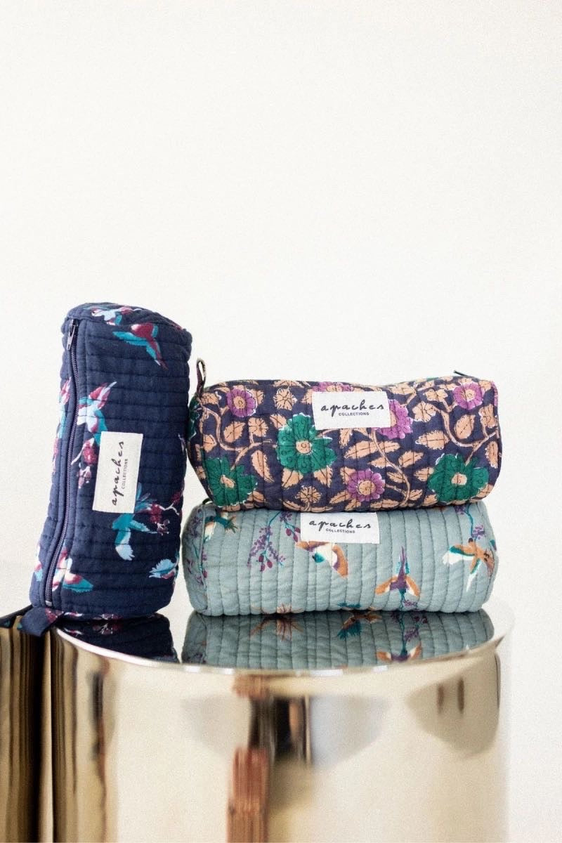 Trousse Opal Cœur Navy Forest - Apaches Collections