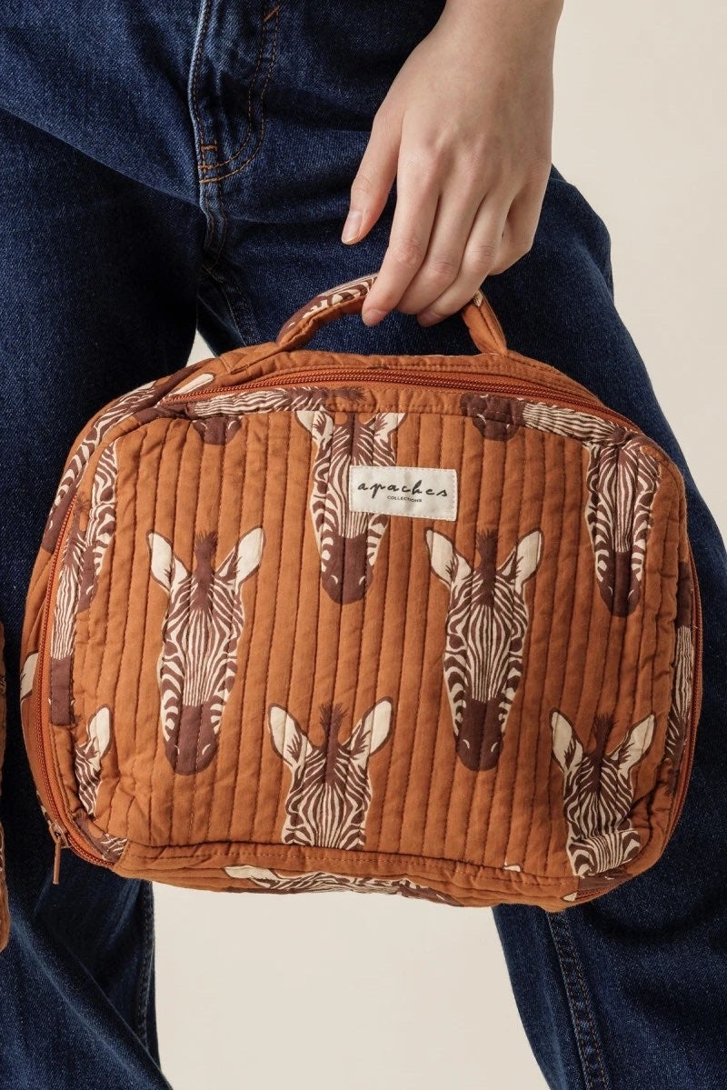 Trousse Vanity Zebre Brown - Apaches Collections