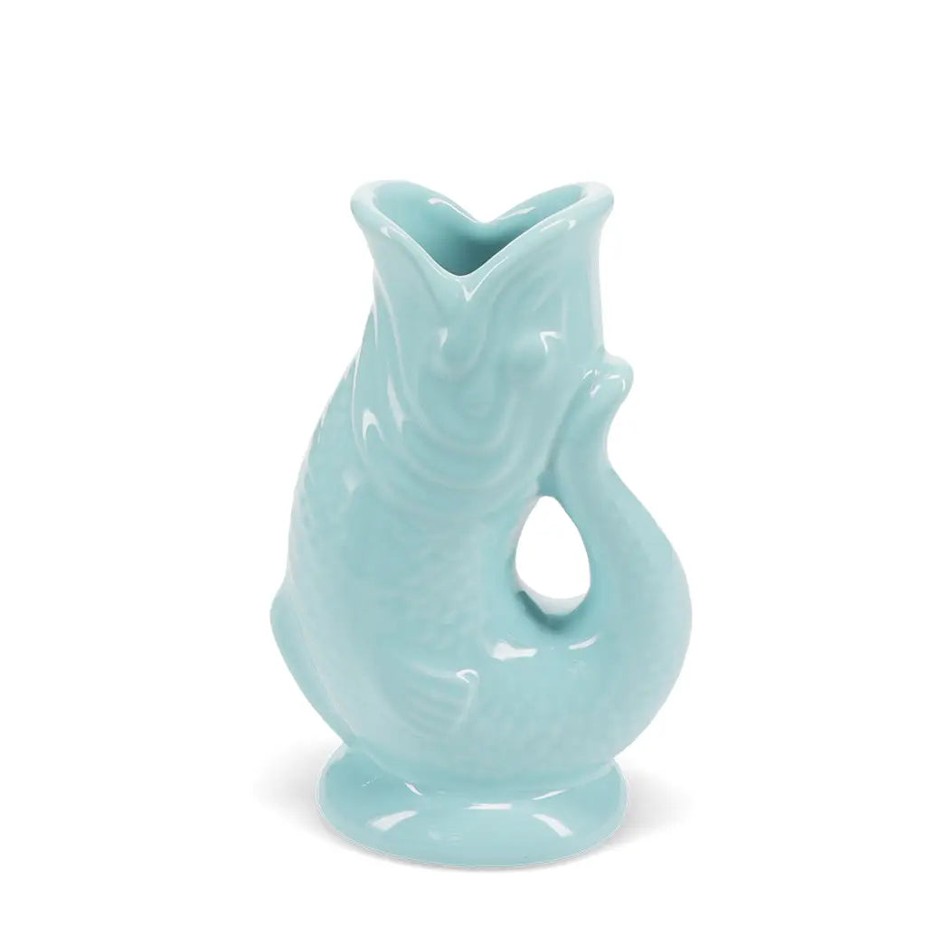 Vase Poisson en Céramique Bleu Aqua - Rex