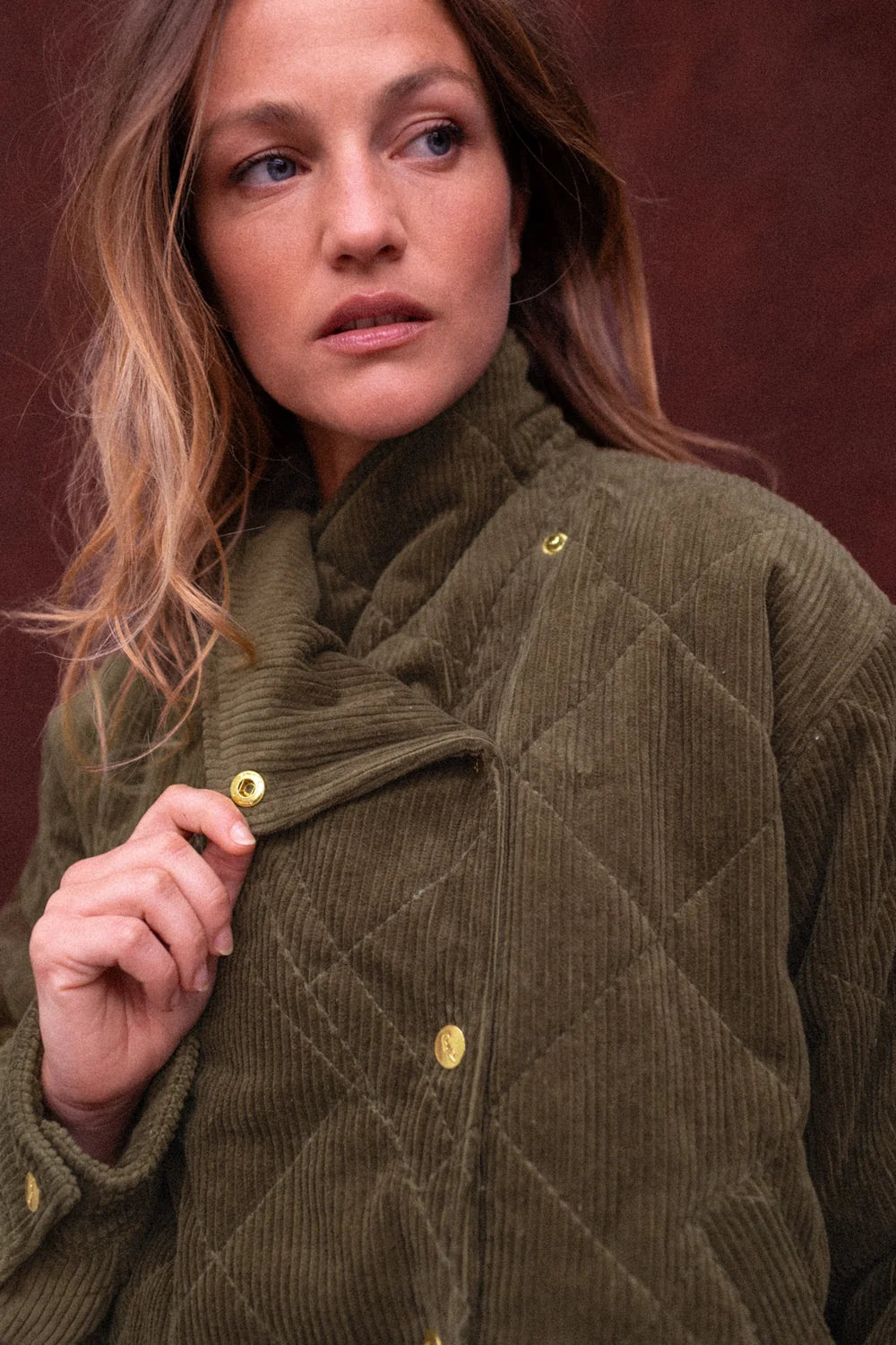 Veste Kapuro Velours Côtelé Fougere - Apaches Collections