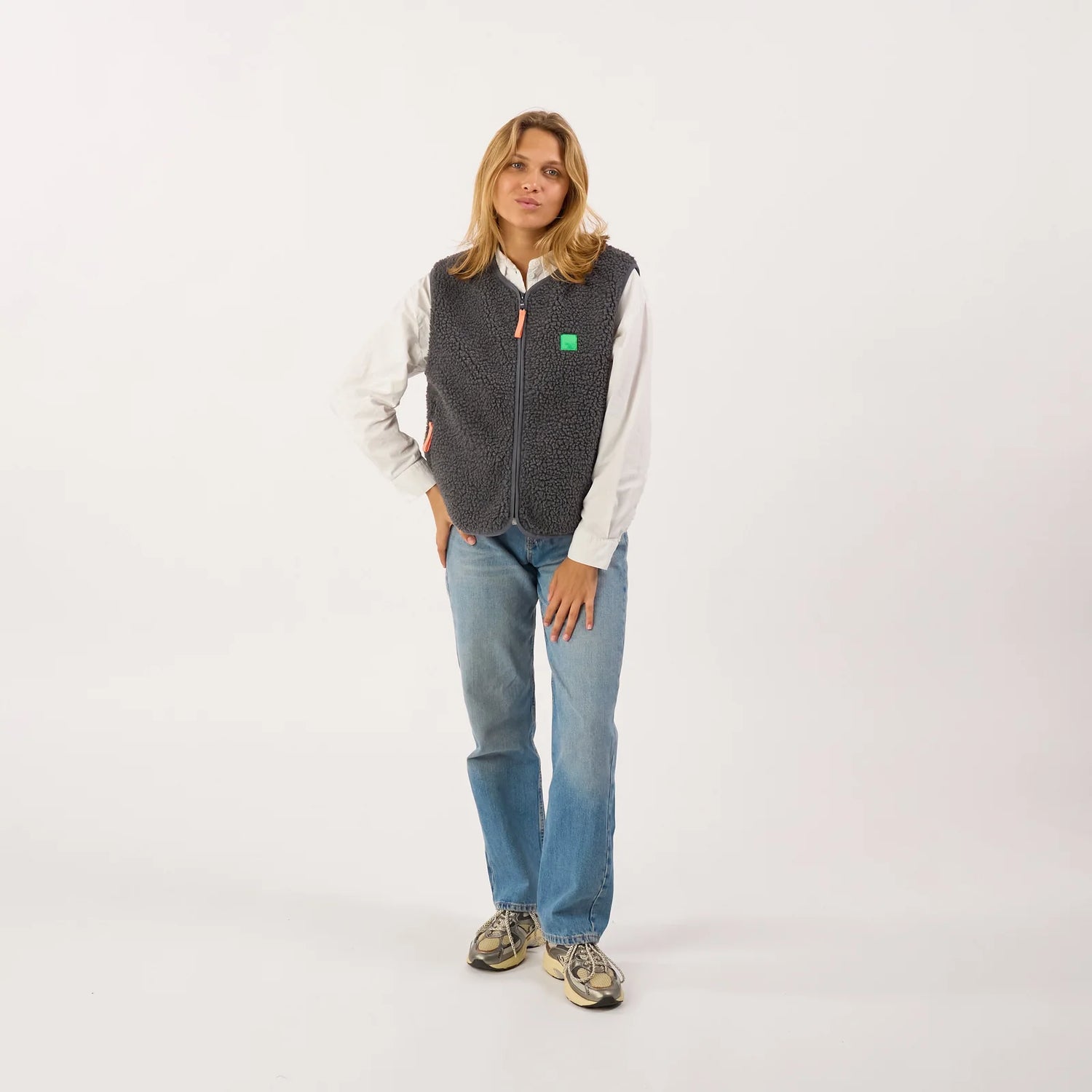 Veste Sans Manches en Sherpa Anthracite - Billybelt