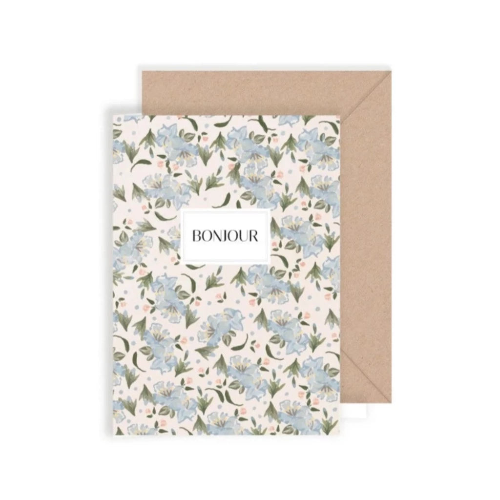 Photo de carte double bonjour fleuri par Les Biscottes