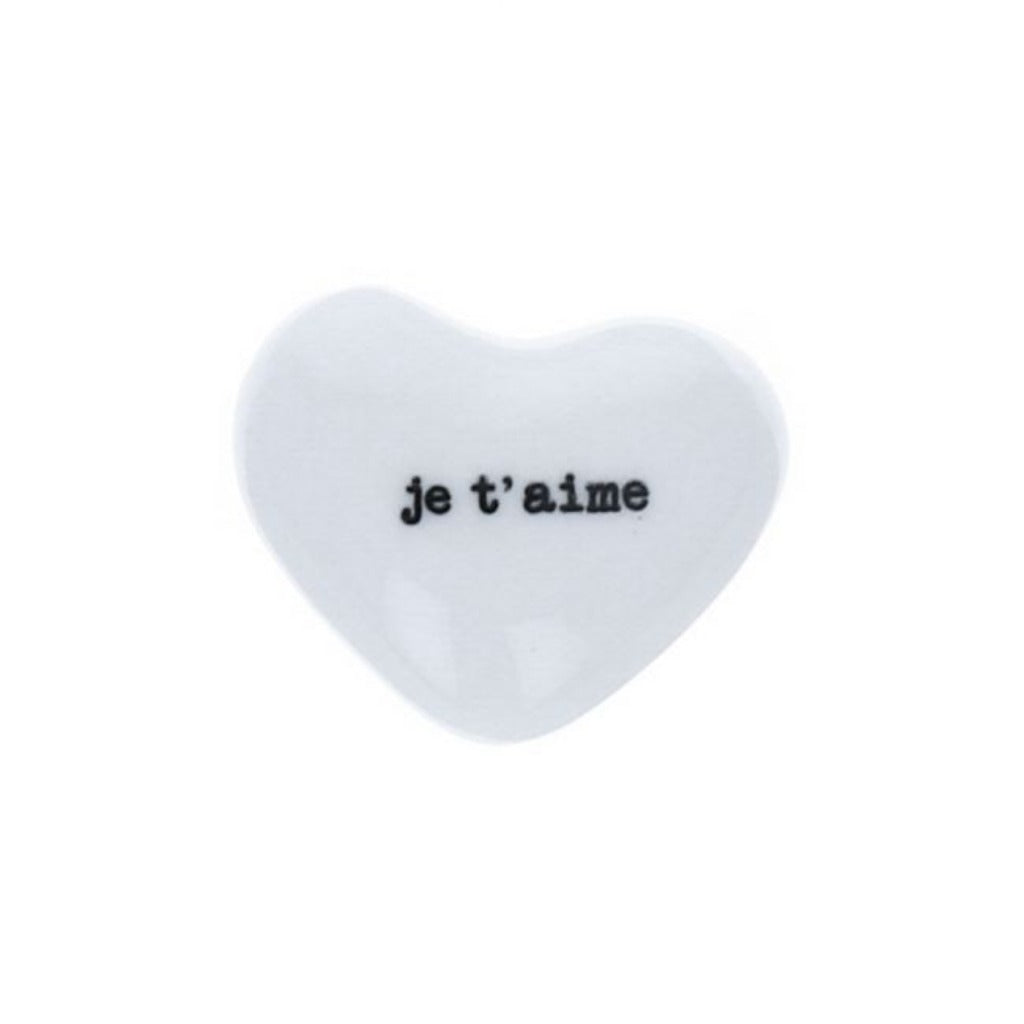 Coeur Porcelaine "Je T'aime" - Mercredi