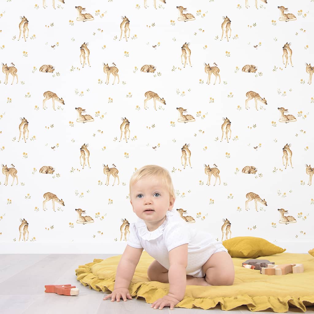 papier peint vintage pour la chambre d'un bebe 