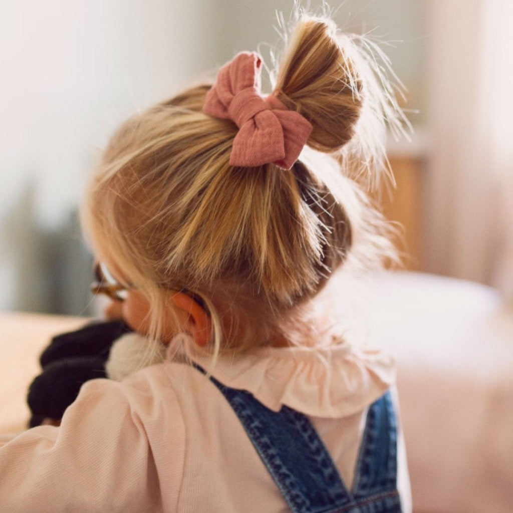 Photo de lot de 2 elastiques noeud gaze de coton par Les Biscottes