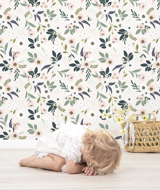 Photo de papier peint anemone rose lilipinso h0539 par Les Biscottes