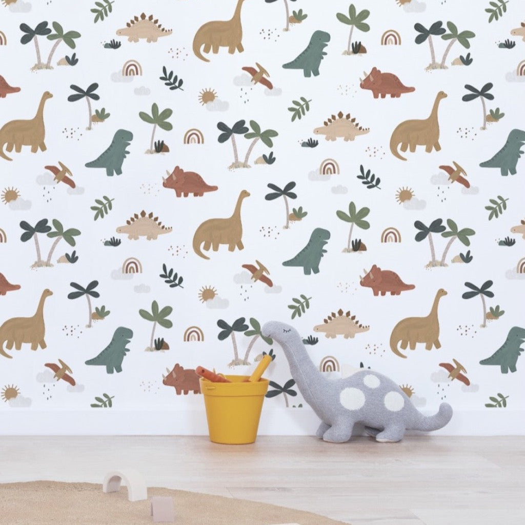 Photo de sunny papier peint enfant motif dinosaures lilipinso par Les Biscottes