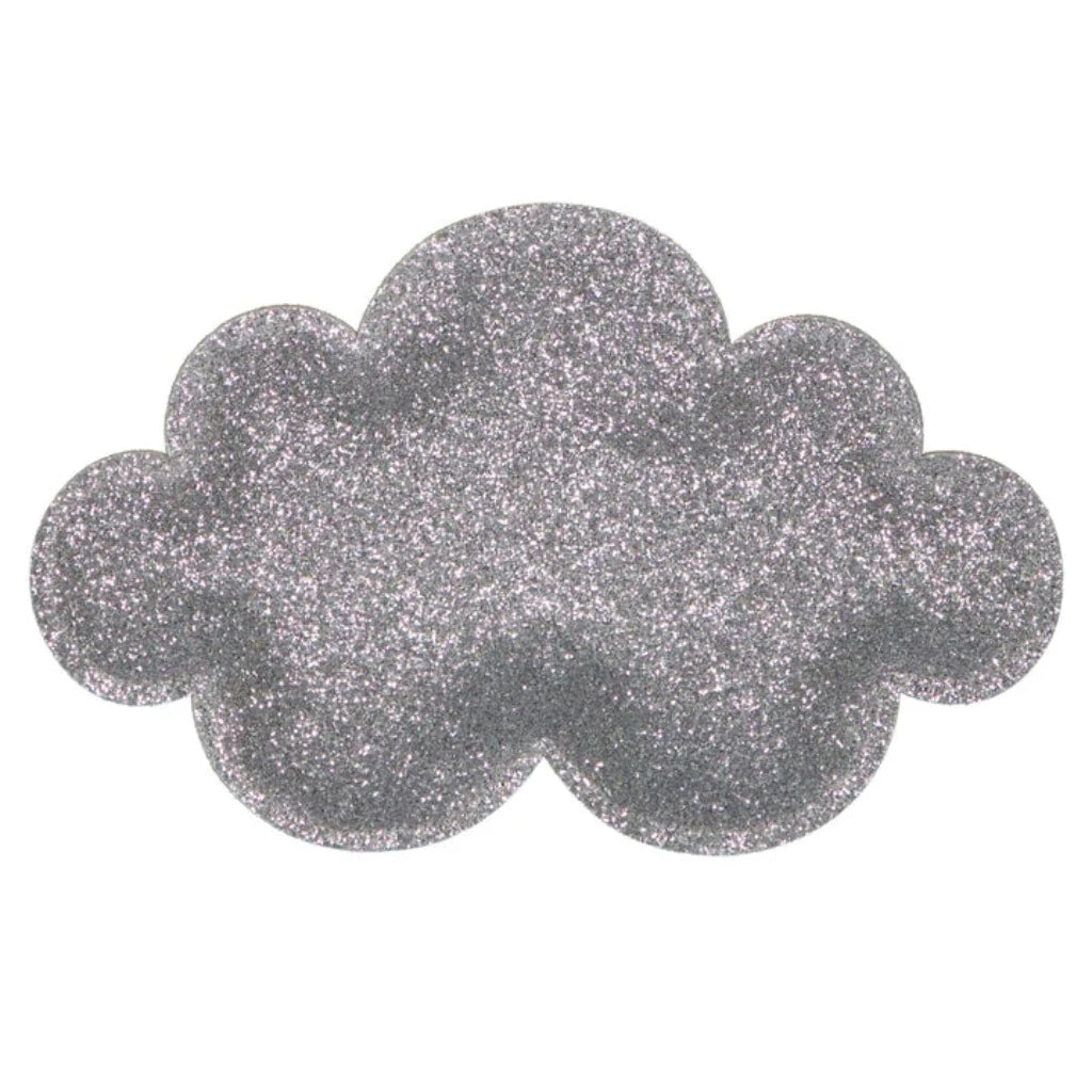 Photo de suspension murale glitter argent nuage luciole et petit pois par Les Biscottes