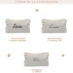 Photo de trousse de toilette personnalisable en double gaze de coton beige 4 par Les Biscottes